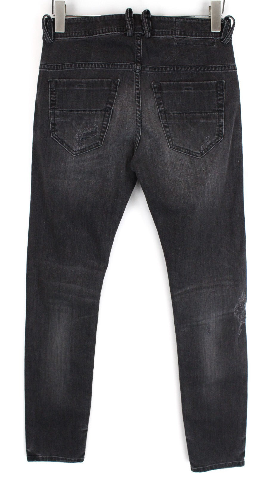 DIESEL vyriški džinsai W28/L32 Thommer 069BH Slim Fit, plėšyti, skalbti pilki, tamprūs 
