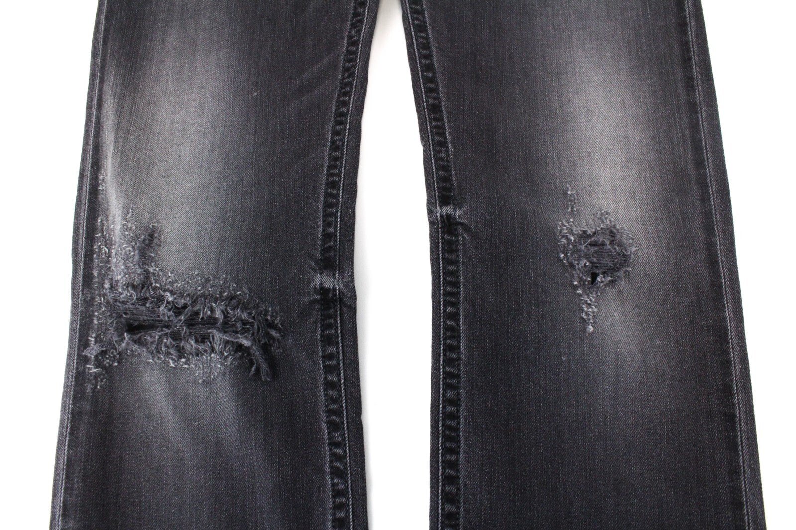 DIESEL vyriški džinsai W28/L32 Thommer 069BH Slim Fit, plėšyti, skalbti pilki, tamprūs 