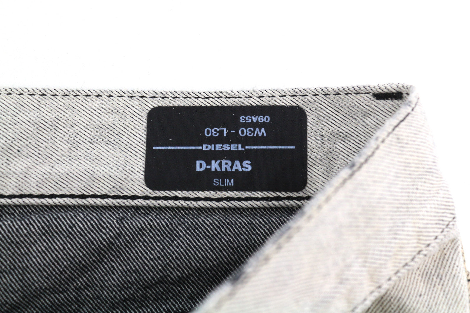 DIESEL D-Kras 09A53 Men Jeans W30/L30 Sim Fit Painted Look RRP€220 Light Denim