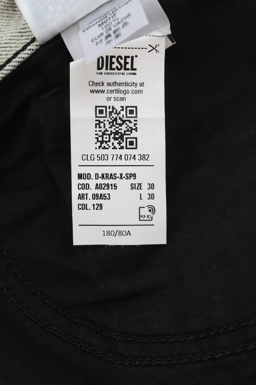 DIESEL D-Kras 09A53 Men Jeans W30/L30 Sim Fit Painted Look RRP€220 Light Denim