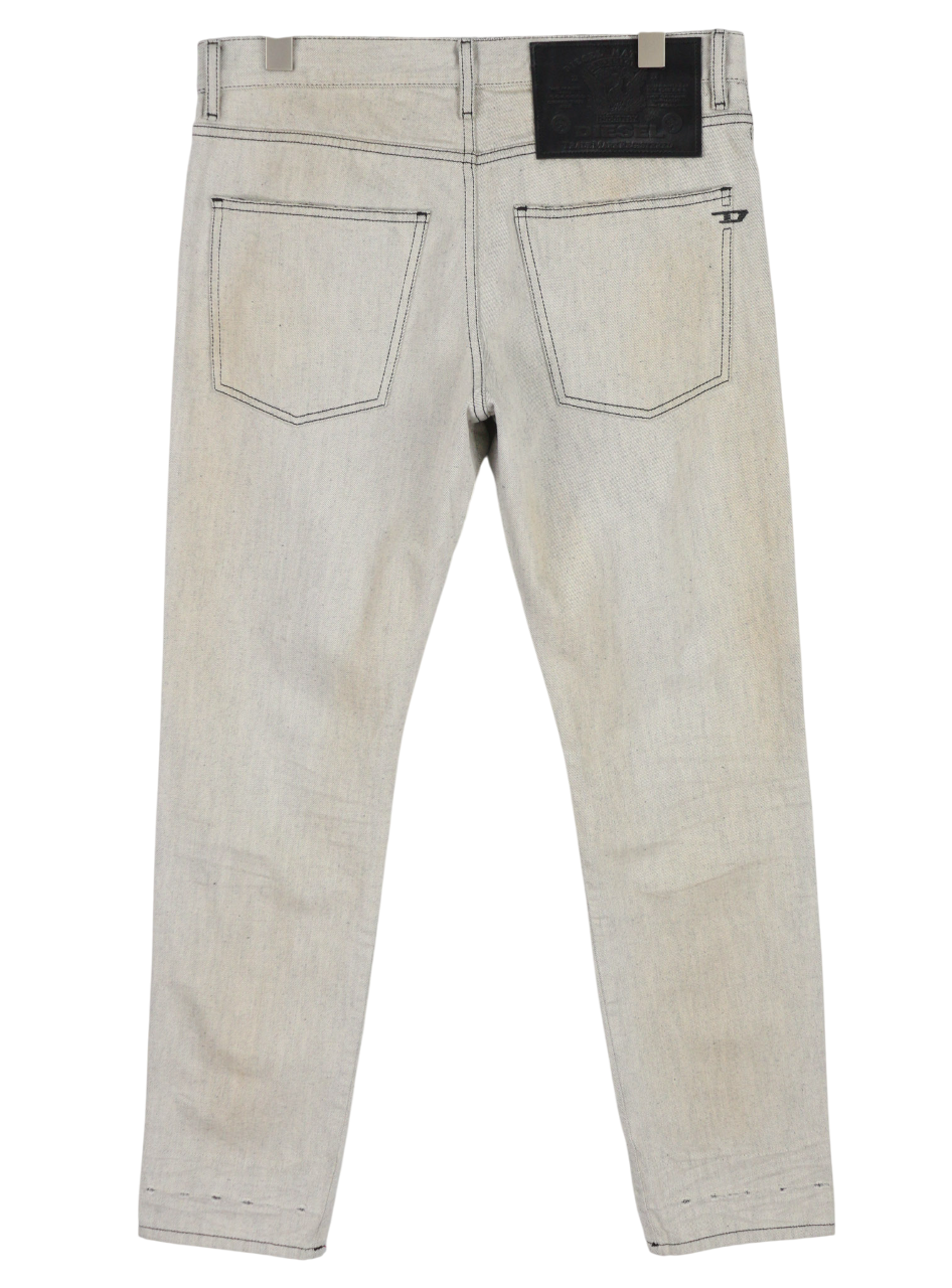 DIESEL D-Kras 09A53 Men Jeans W30/L30 Sim Fit Painted Look RRP€220 Light Denim