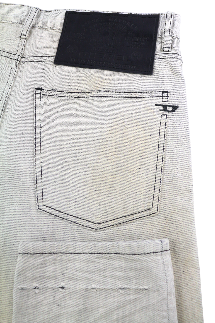 DIESEL D-Kras 09A53 Men Jeans W30/L30 Sim Fit Painted Look RRP€220 Light Denim