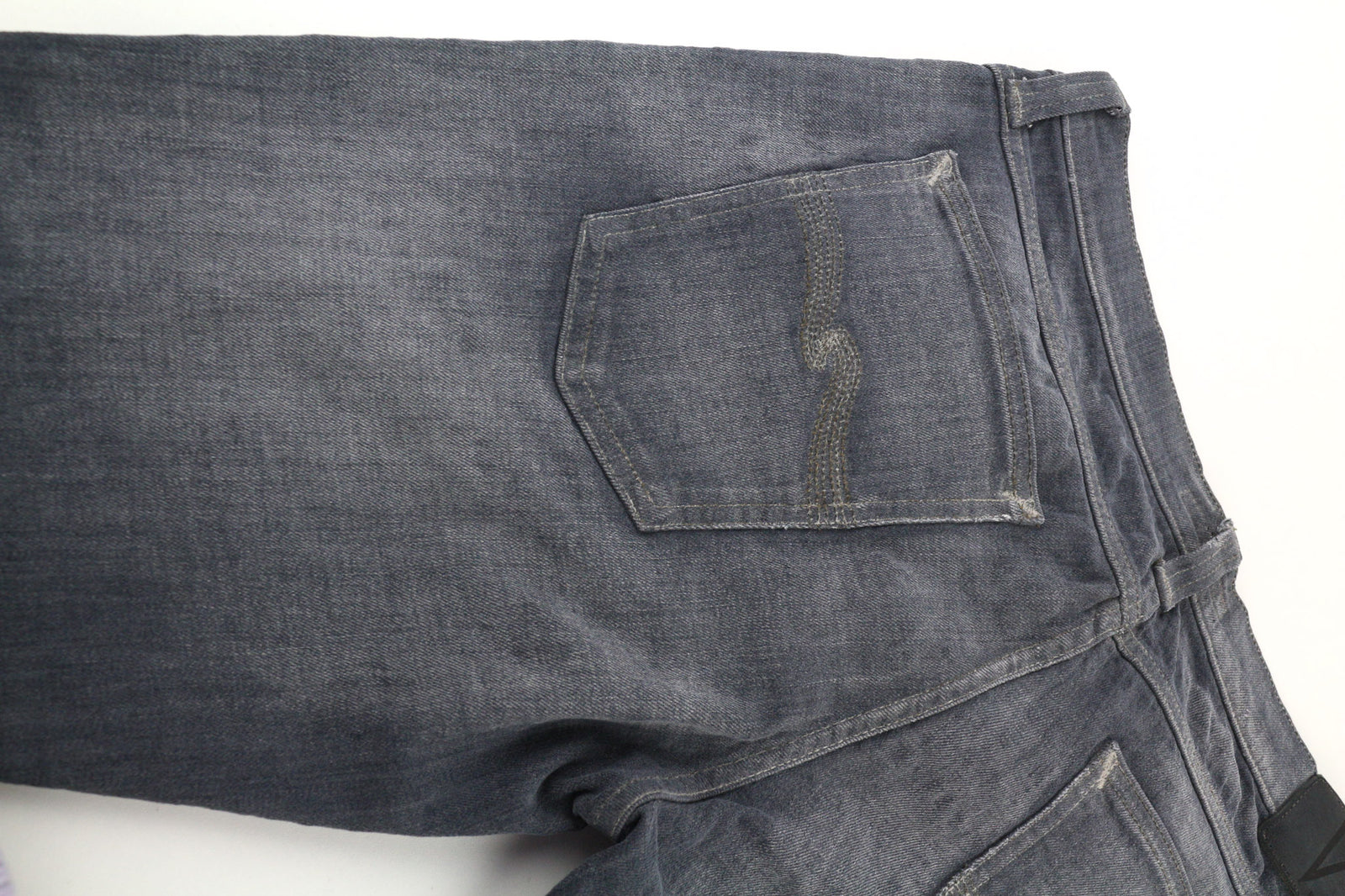 NUDIE JEANS Tight Long John Men Jeans W33/L34 Organic Charcoal Slim Fit Zipper