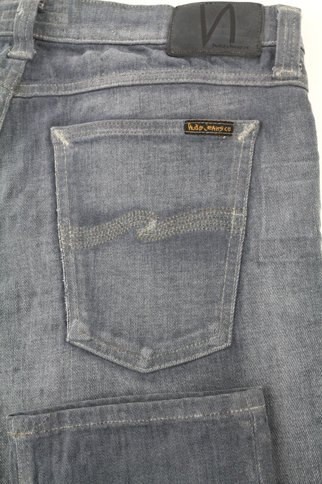 NUDIE JEANS Tight Long John Men Jeans W33/L34 Organic Charcoal Slim Fit Zipper