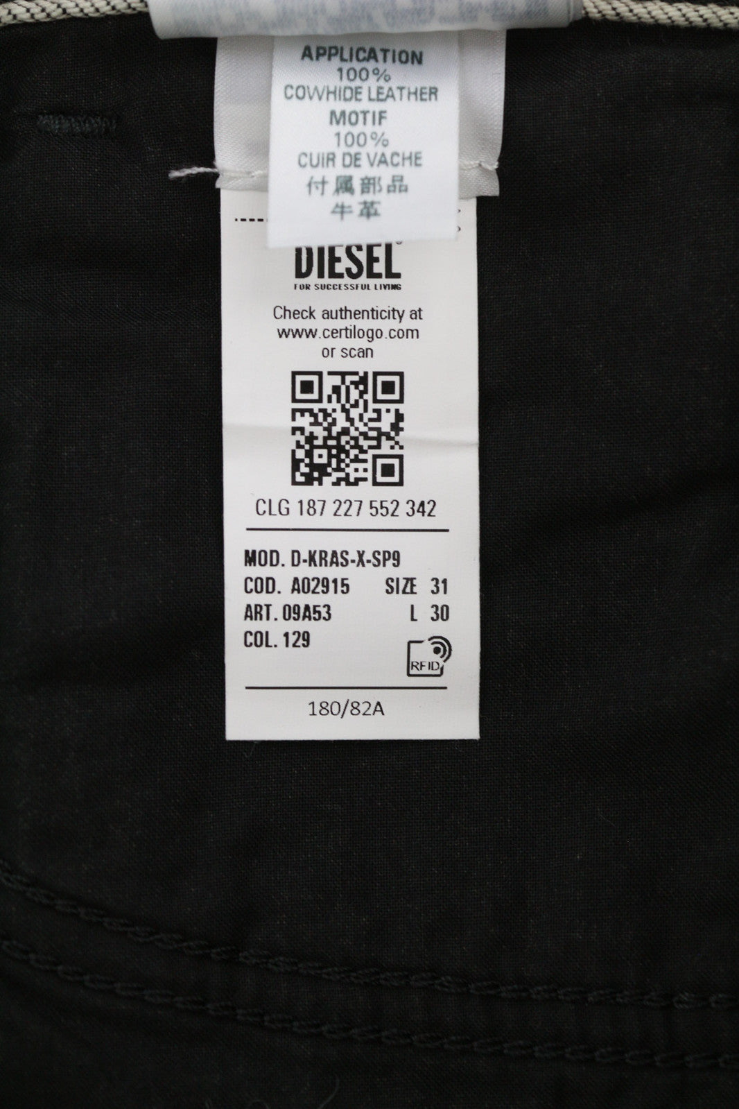 DIESEL D-Kras 09A53 Men Jeans W31/L30 Sim Fit Painted Look RRP€220 Light Denim