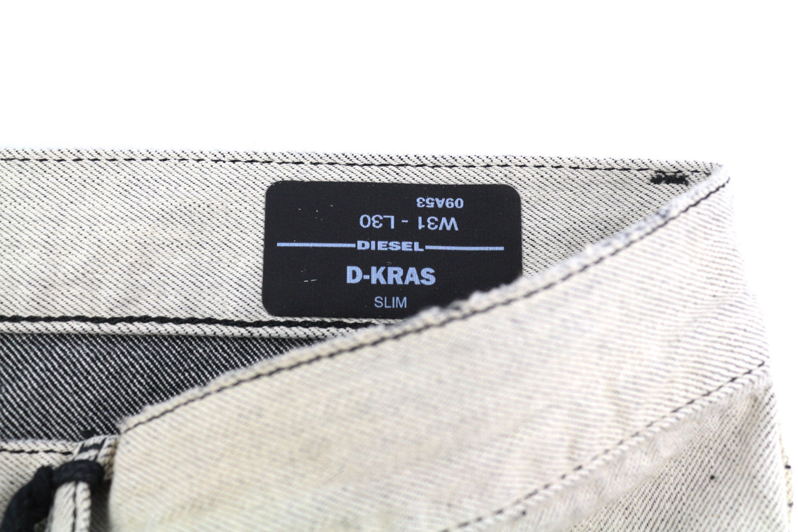 DIESEL D-Kras 09A53 Men Jeans W31/L30 Sim Fit Painted Look RRP€220 Light Denim