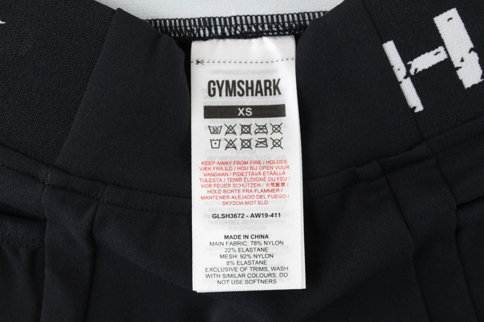 GYM SHARK Women Legacy Fitness Shorts XS Black Stretch Sports Activewear Logo