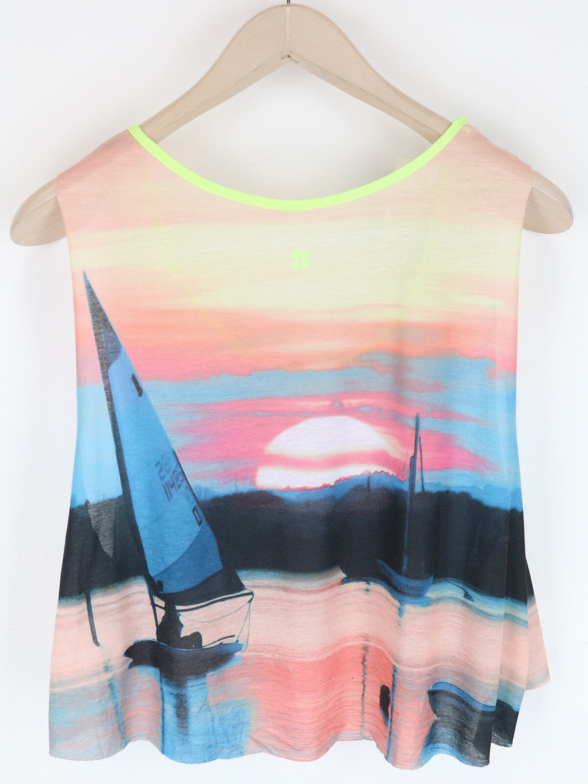 SWEATY BETTY L Pink Skipper Cropped Run Tank Sleeveless Pullover Top Women's