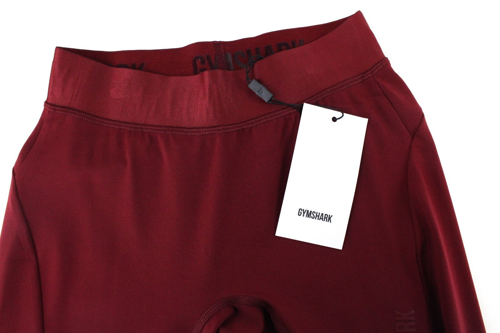 GYM SHARK Women Focus Leggings XS Red Stretch Activewear Waistband Logo