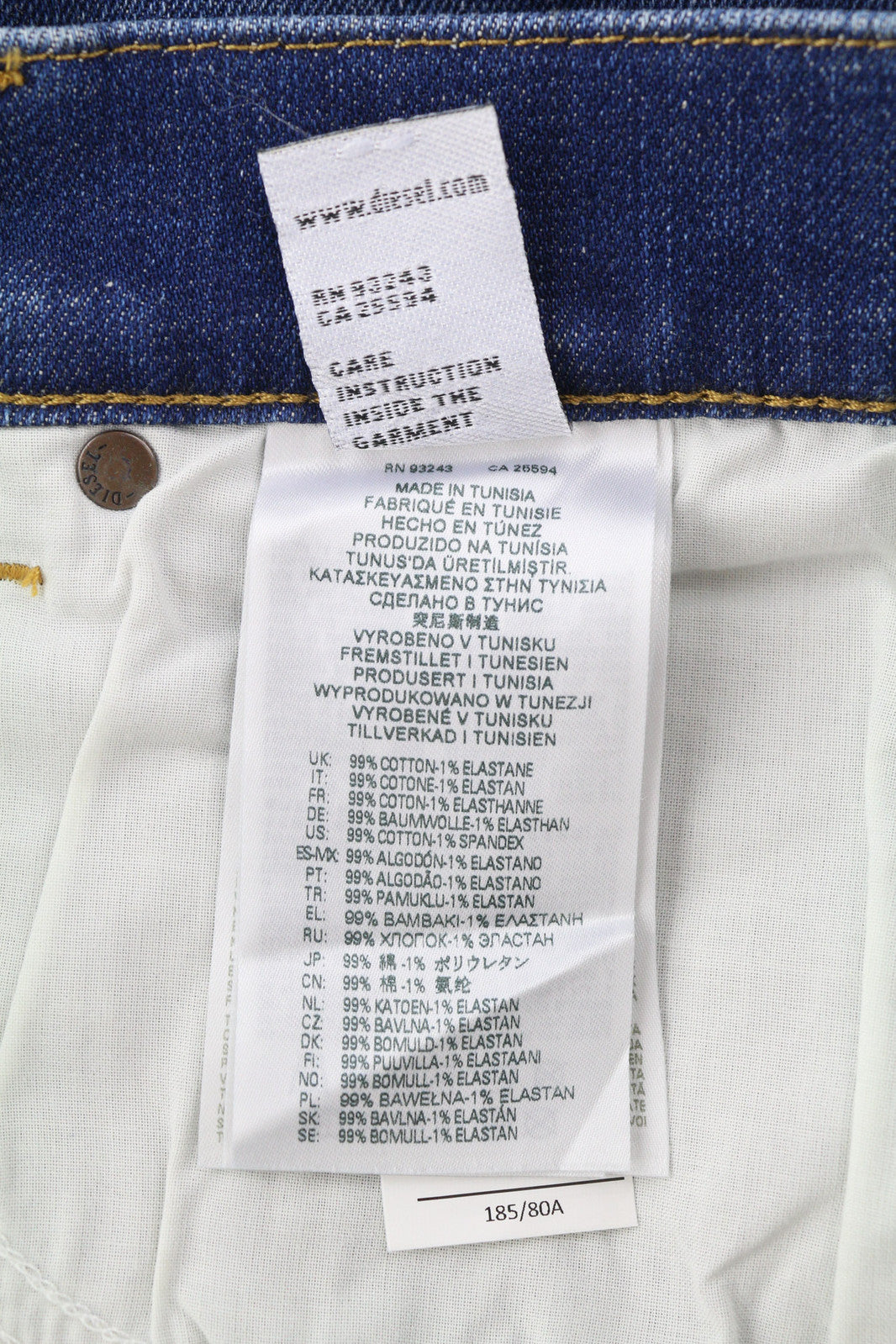 DIESEL D-Yennox 009NN Men Jeans W30/L32 Tapered Stretch Washed Denim RRP160