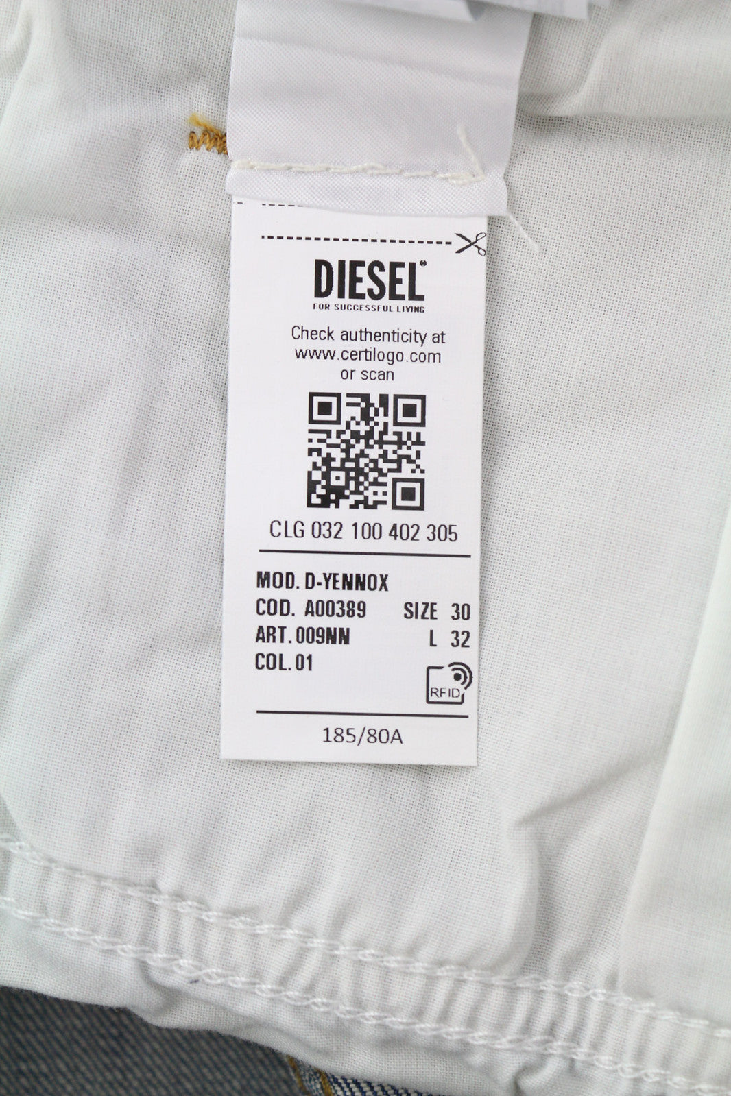 DIESEL D-Yennox 009NN Men Jeans W30/L32 Tapered Stretch Washed Denim RRP160