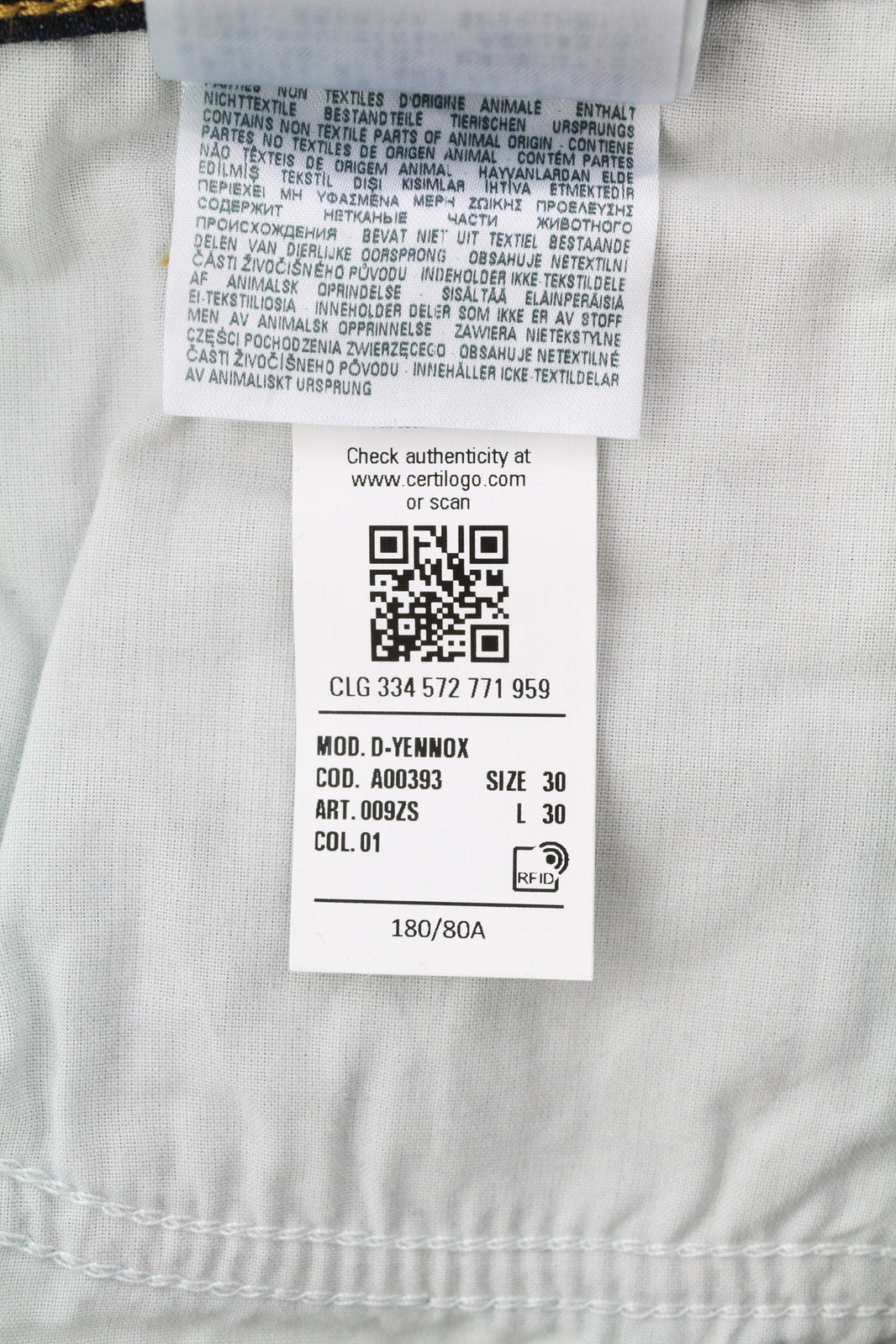 DIESEL D-Yennox 009ZS Men Jeans W30/L30 Tapered Fit Washed RRP€160 Denim Dark