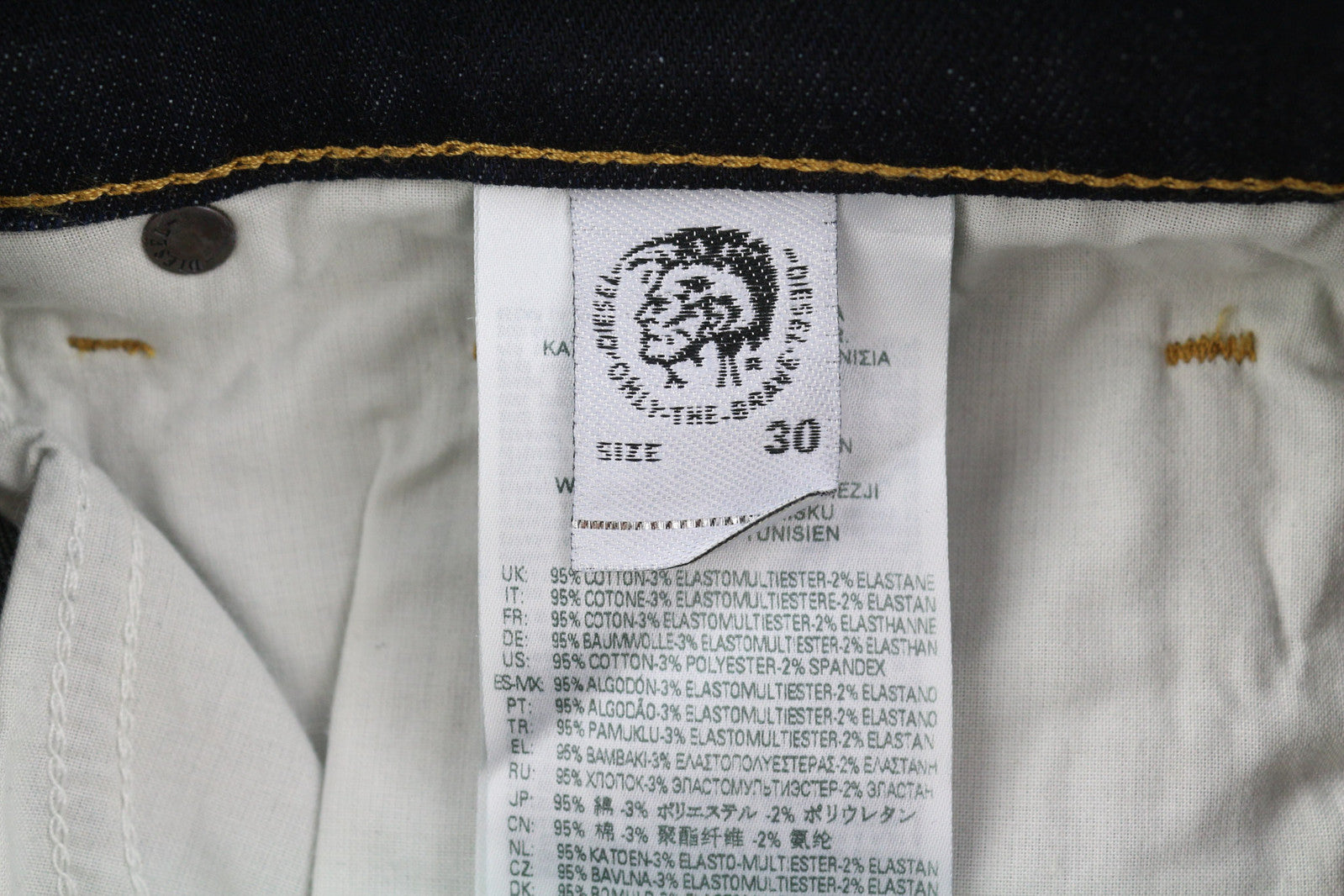 DIESEL D-Yennox 009ZS Men Jeans W30/L32 Tapered Fit Washed RRP€160 Denim Dark