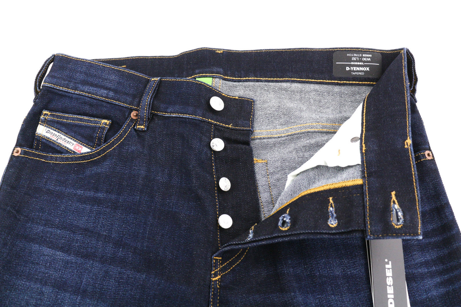 DIESEL D-Yennox 009ZS Men Jeans W30/L32 Tapered Fit Washed RRP€160 Denim Dark