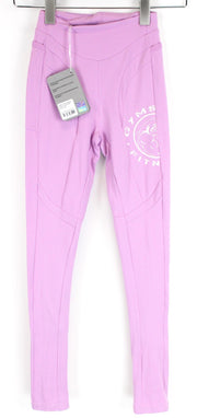GYM SHARK Women Legacy Fitness Leggings XS Purple Stretch Activewear Logo