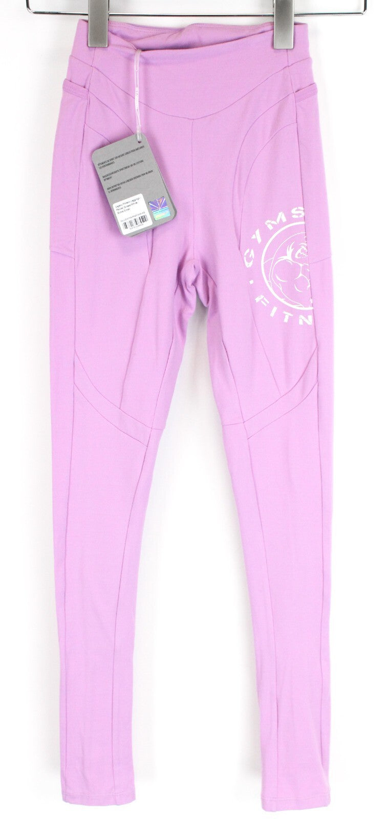 GYM SHARK Women Legacy Fitness Leggings XS Purple Stretch Activewear Logo