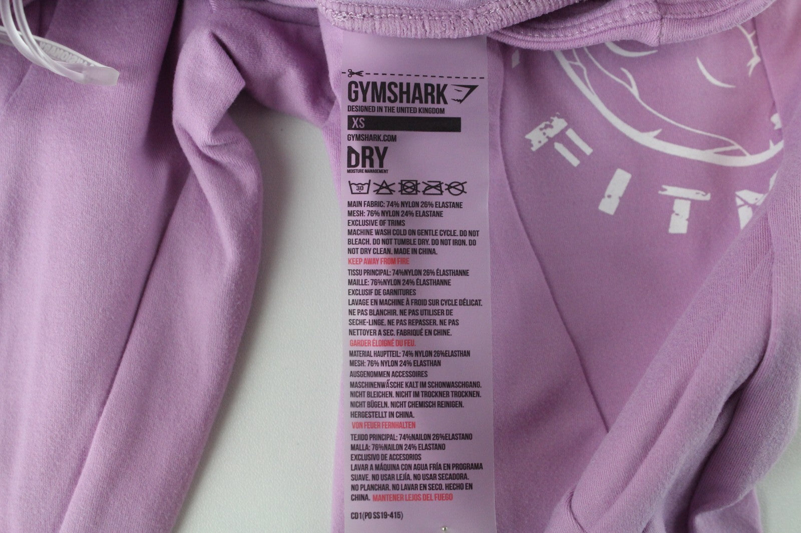 GYM SHARK Women Legacy Fitness Leggings XS Purple Stretch Activewear Logo