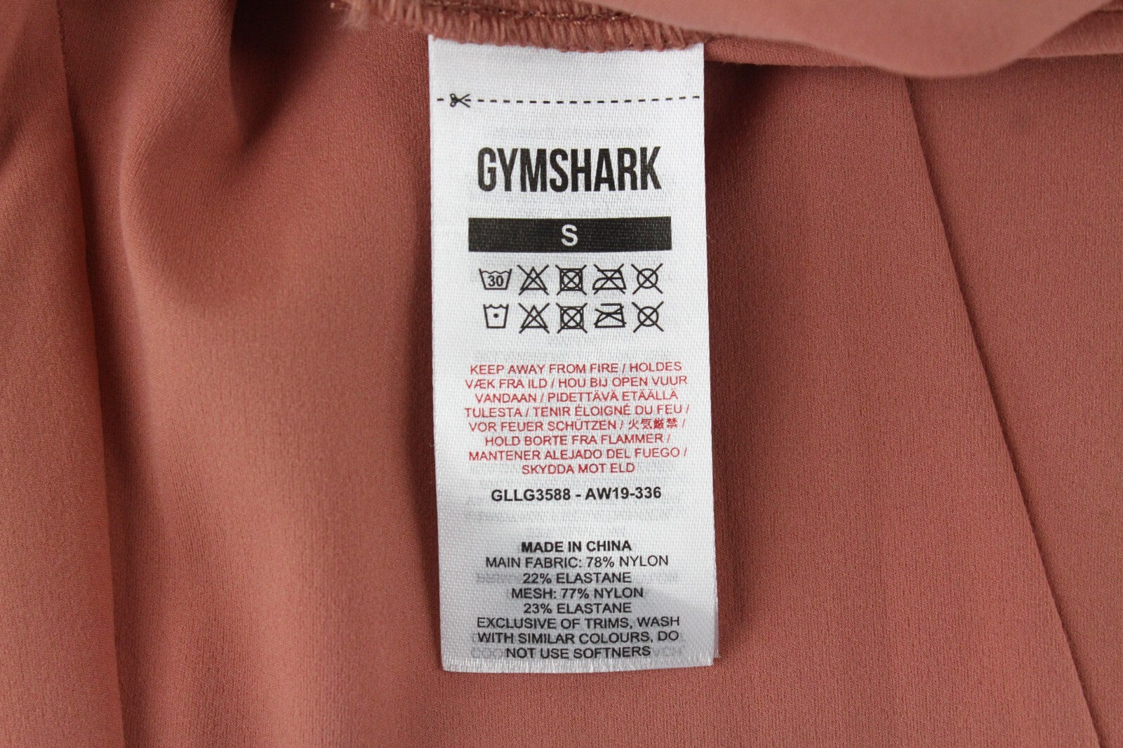 GYM SHARK Women Sculpt Leggings S Deep Pink Stretch Activewear Pockets