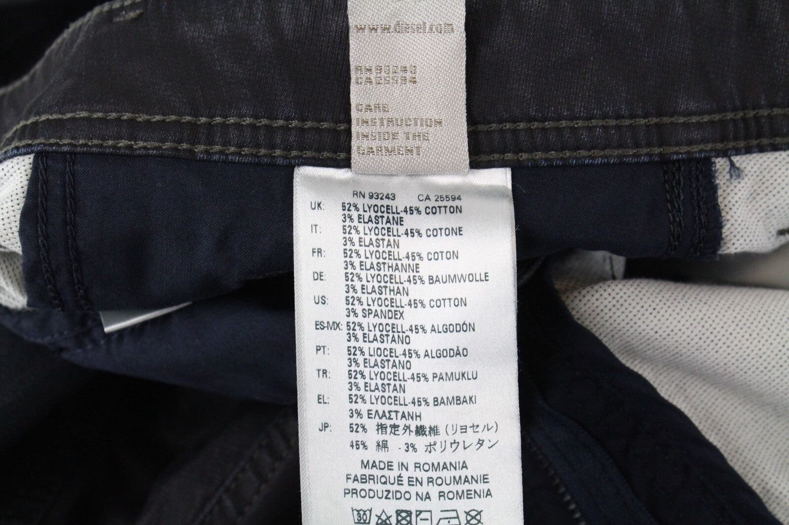 DIESEL vyriški džinsai W28/L32 Narrot CB-NE 0686J sportiniai Jogg vaškuoti tamprūs raštai 