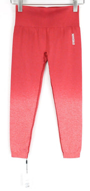 GYM SHARK Women Adapt Leggings M Pink Ombre Stretch Activewear Logo