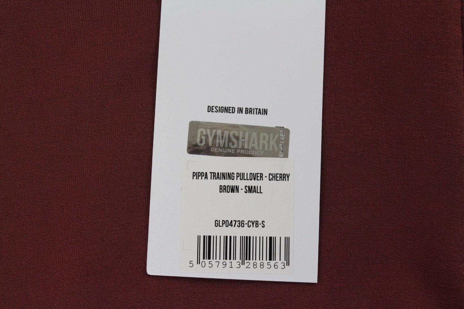 GYM SHARK Women Pippa Sweatshirt S Cherry Brown Long Sleeve Stretch Sports Crop