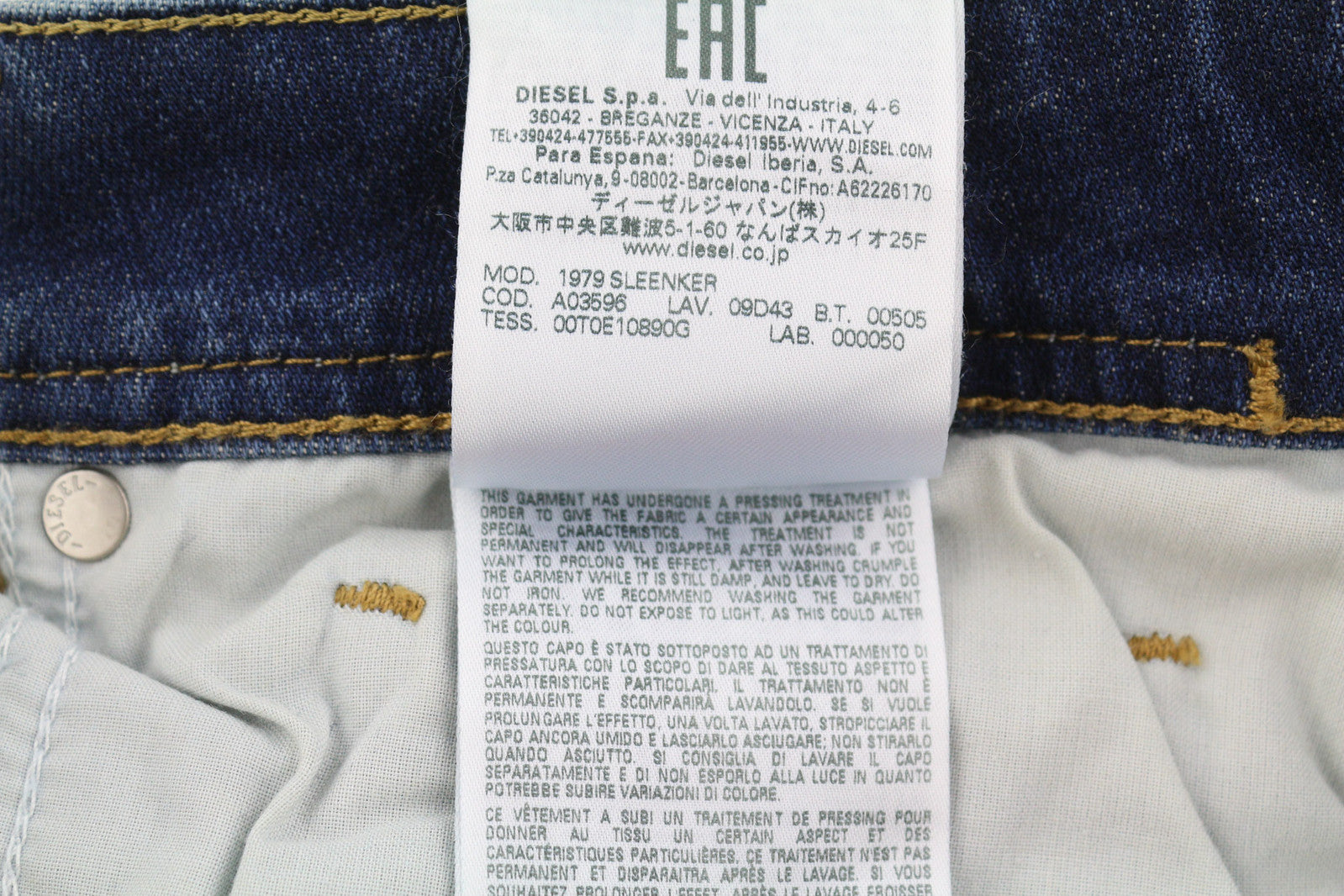 DIESEL 1979 Sleenker 09D43 Men Jeans W30/L34 Skinny Fit Low Waist Skinny RRP€150