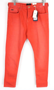 SCOTCH & SODA Men Jeans W32/L32 Steele Super Slim Fit Red Washed Buttoned Dyed
