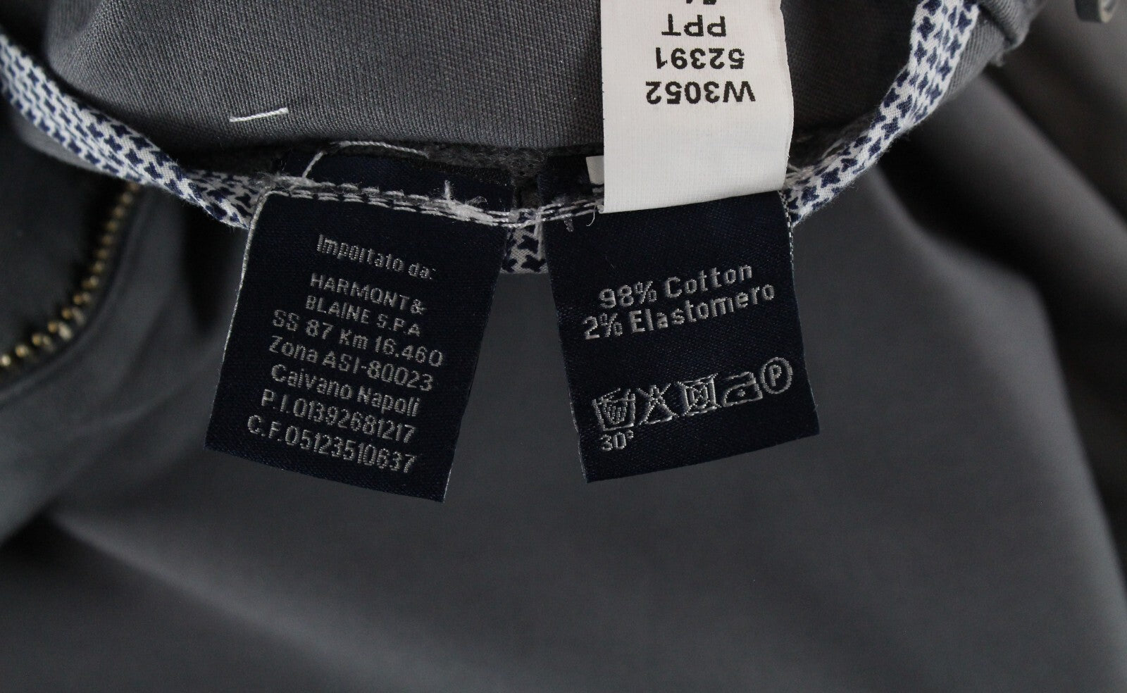 HARMONT & BLAINE Men Trousers 54 Stretch Cotton Grey Flat Front Regular Fit