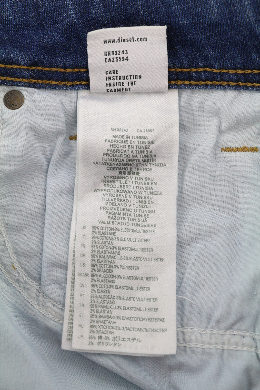 DIESEL Sleenker-X 09A86 Men Jeans W33/L32 Skinny Low Waist Skinny Blue RRP€195