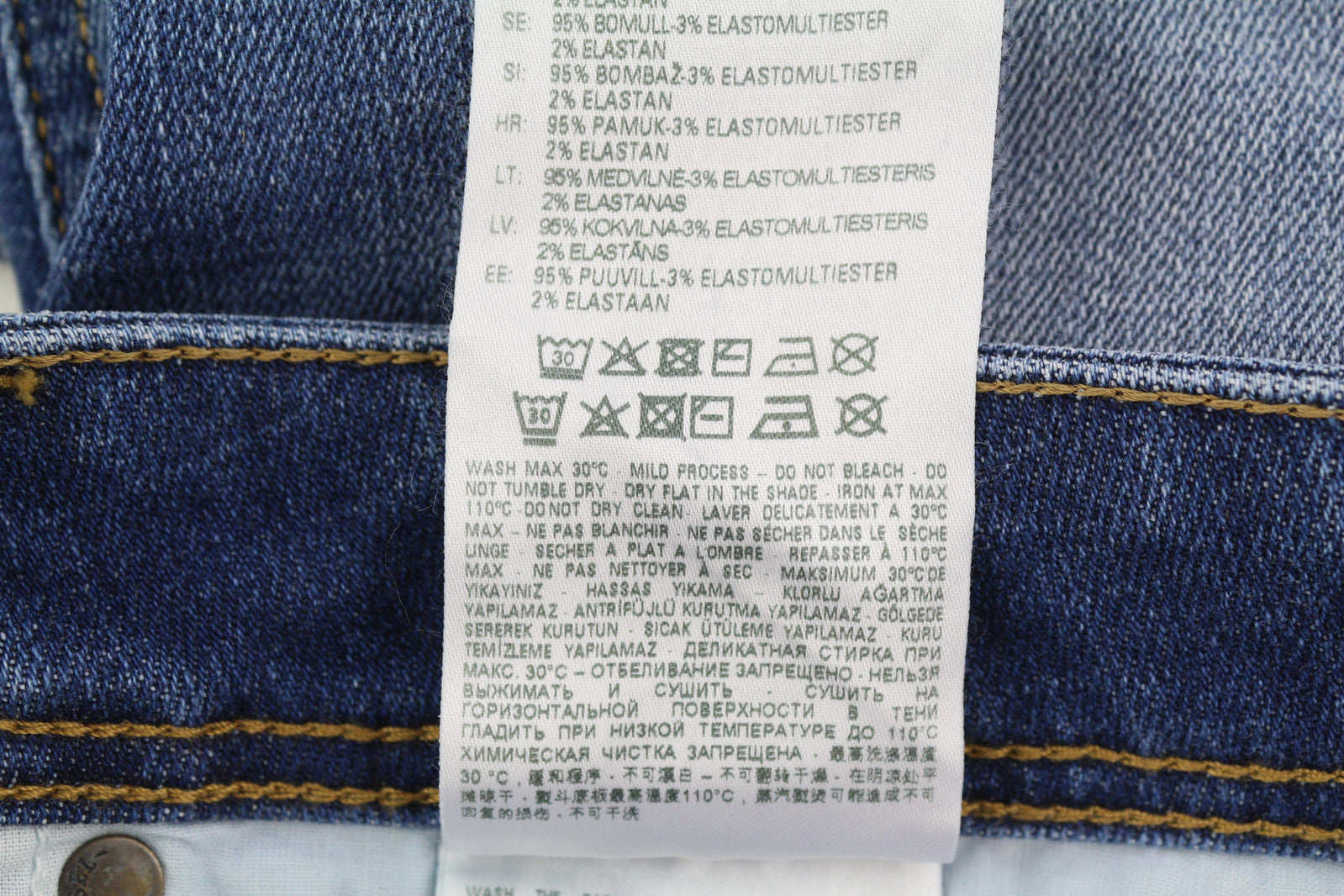 DIESEL Sleenker-X 09A86 Men Jeans W33/L32 Skinny Low Waist Skinny Blue RRP€195