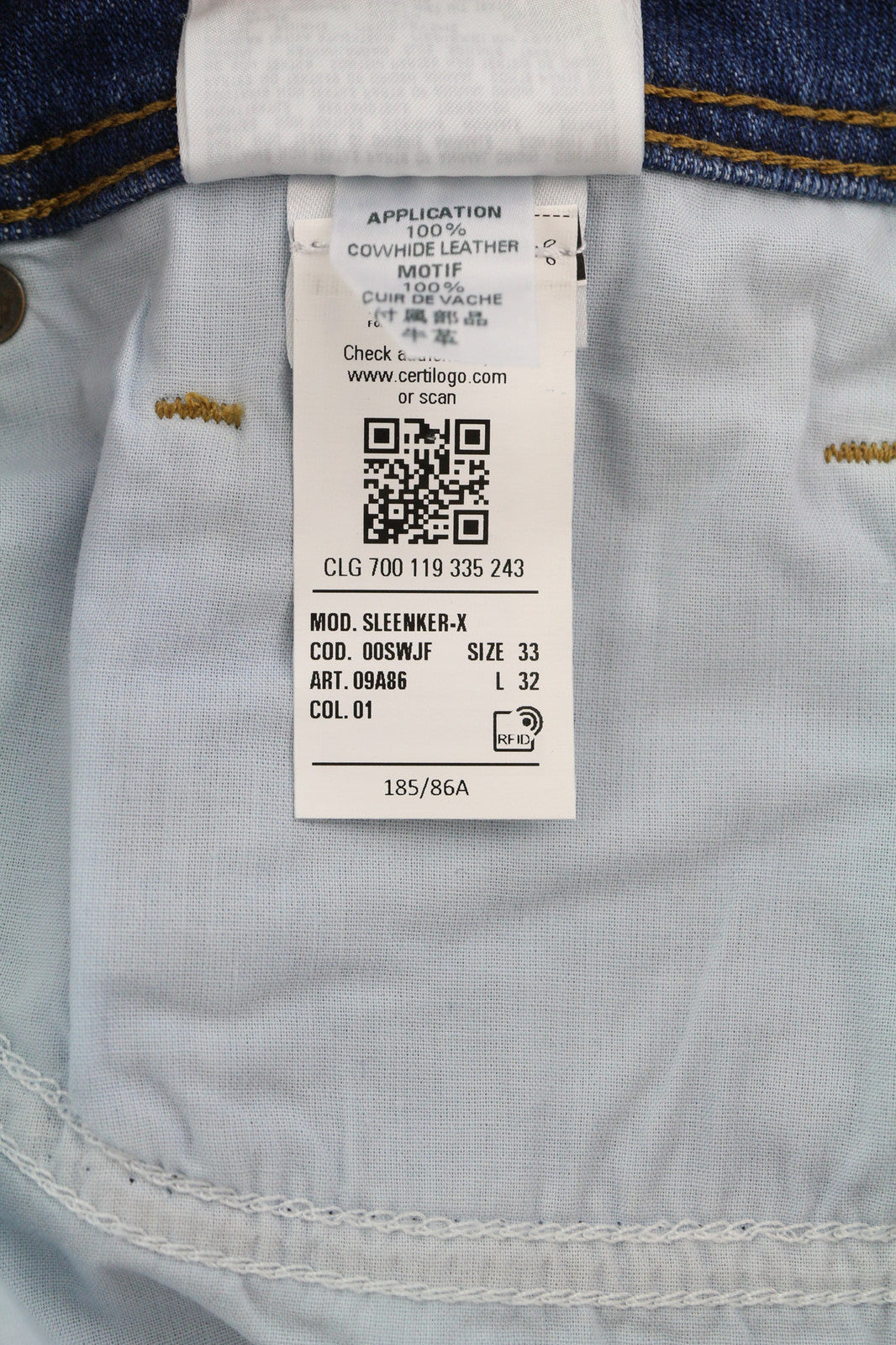 DIESEL Sleenker-X 09A86 Men Jeans W33/L32 Skinny Low Waist Skinny Blue RRP€195