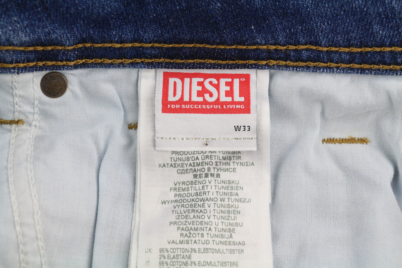 DIESEL Sleenker-X 09A86 Men Jeans W33/L32 Skinny Low Waist Skinny Blue RRP€195