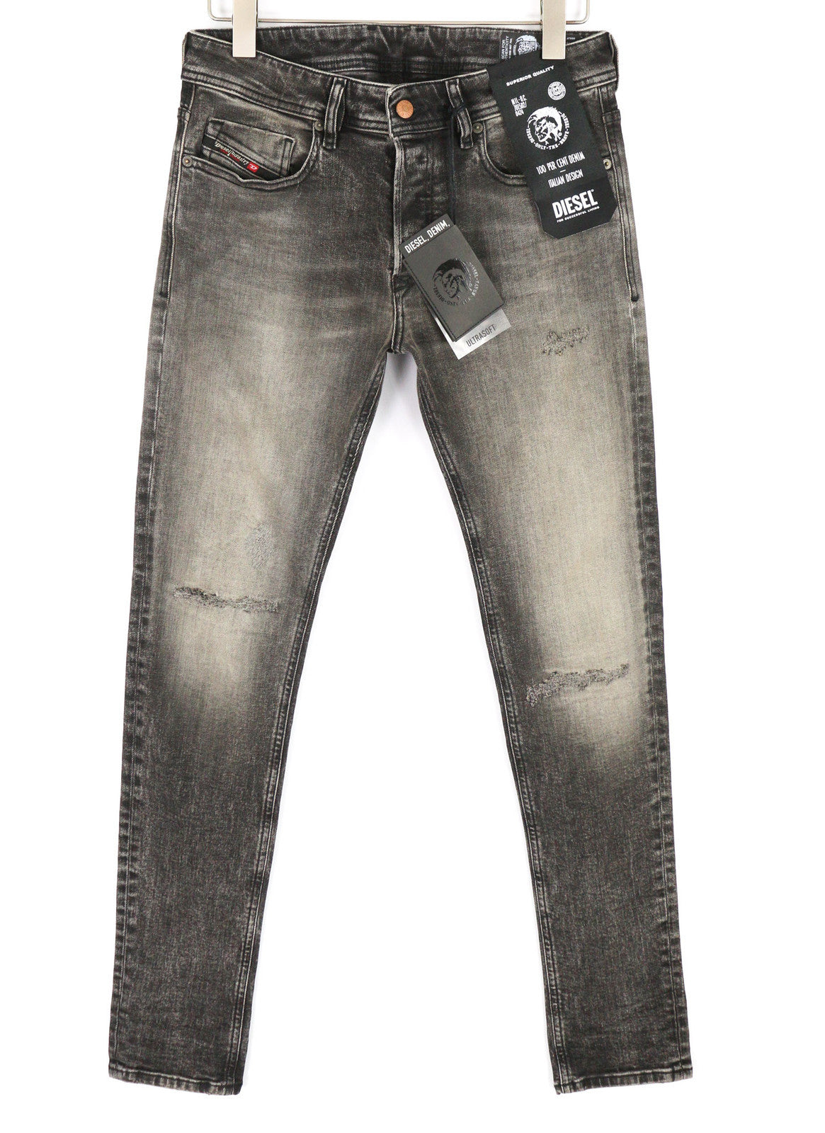 DIESEL Sleenker 009JF Men Jeans W32/L32 Skinny Fit Stretch Distress  RRP€200