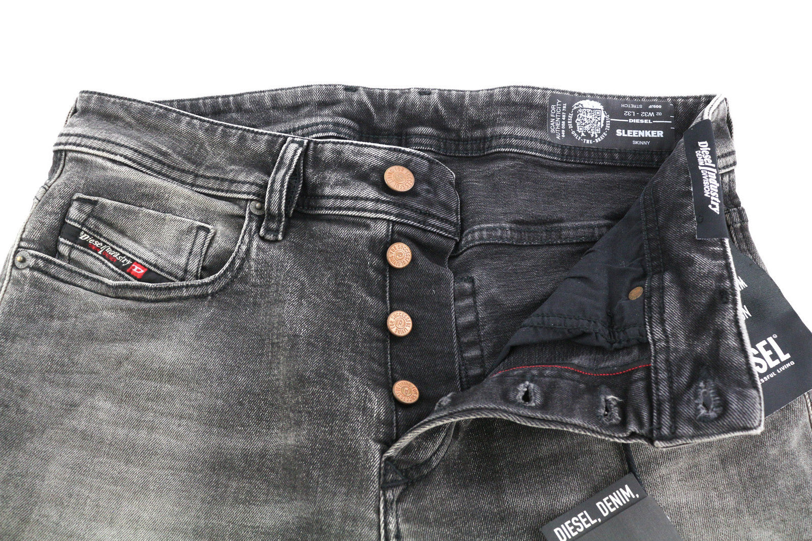 DIESEL Sleenker 009JF Men Jeans W32/L32 Skinny Fit Stretch Distress  RRP€200