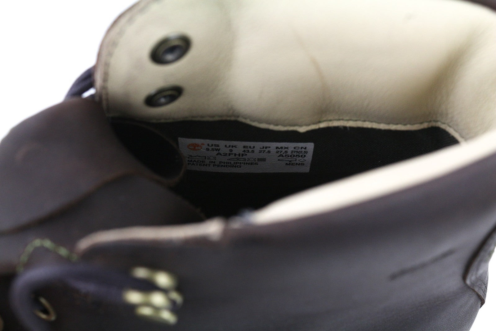 TIMBERLAND AFHP-A5050 Mens Shoes EU43.5/44 Dark Brown Leather High-Top Laced