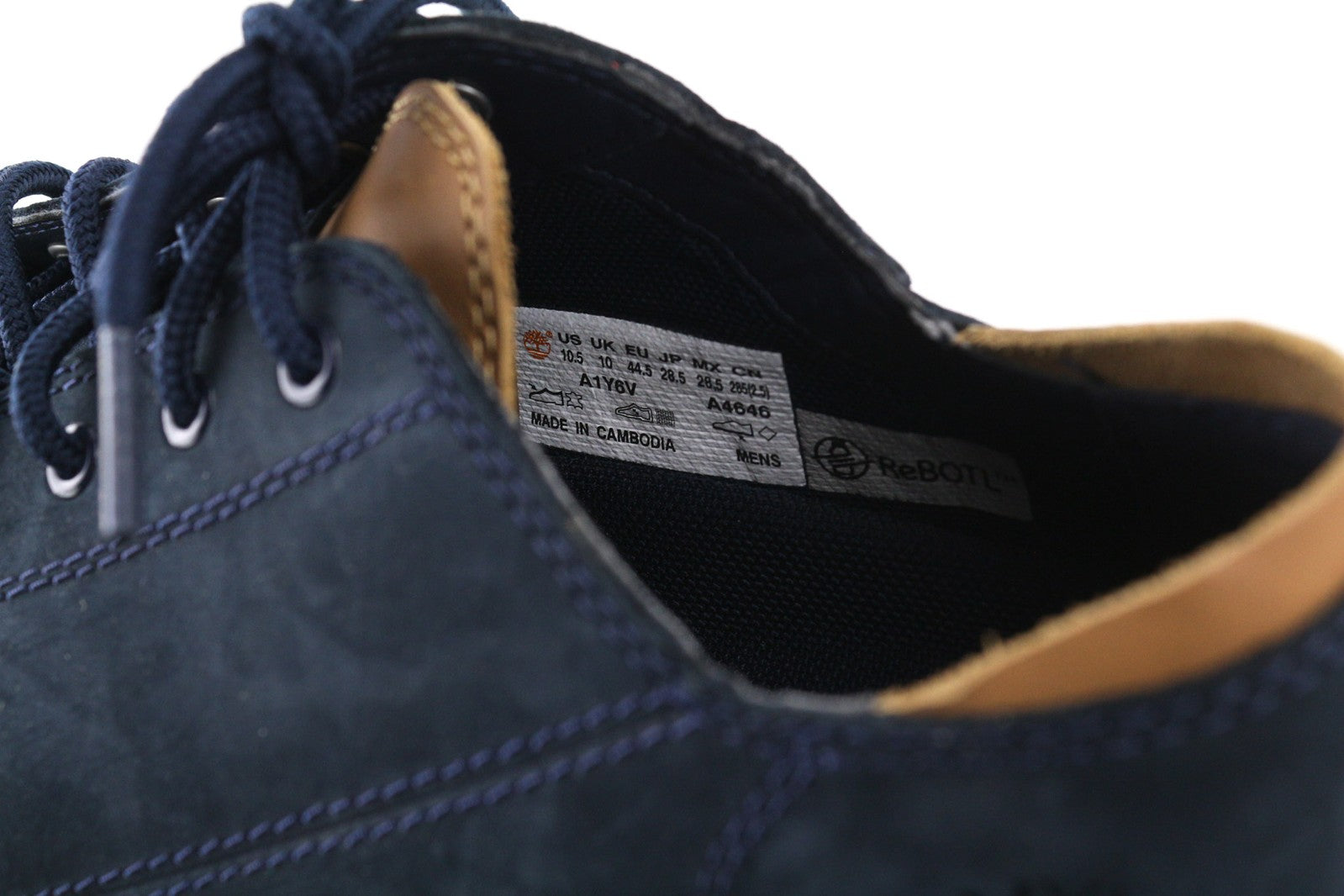 TIMBERLAND A1Y6V-A4646 Mens Trainers EU44/44.5 Navy Blue Leather Low-Top