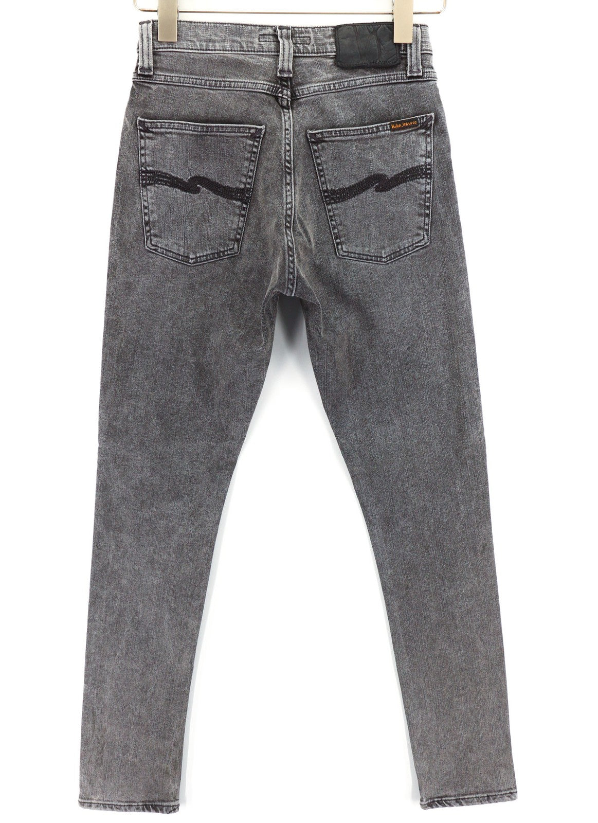 NUDIE JEANS Pipe Led Womens Jeans W27/L30 Skinny Stretch Grey Marble 5-Pocket