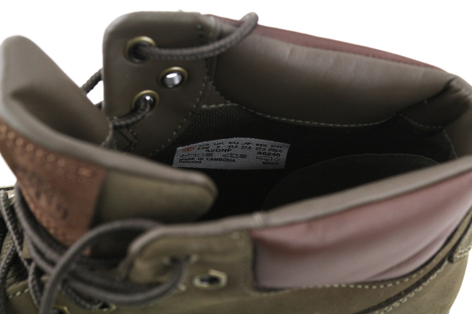 TIMBERLAND A2DNF-A6246 Mens Shoes EU43.5/44 Khaki Leather Laced Casual High-Top