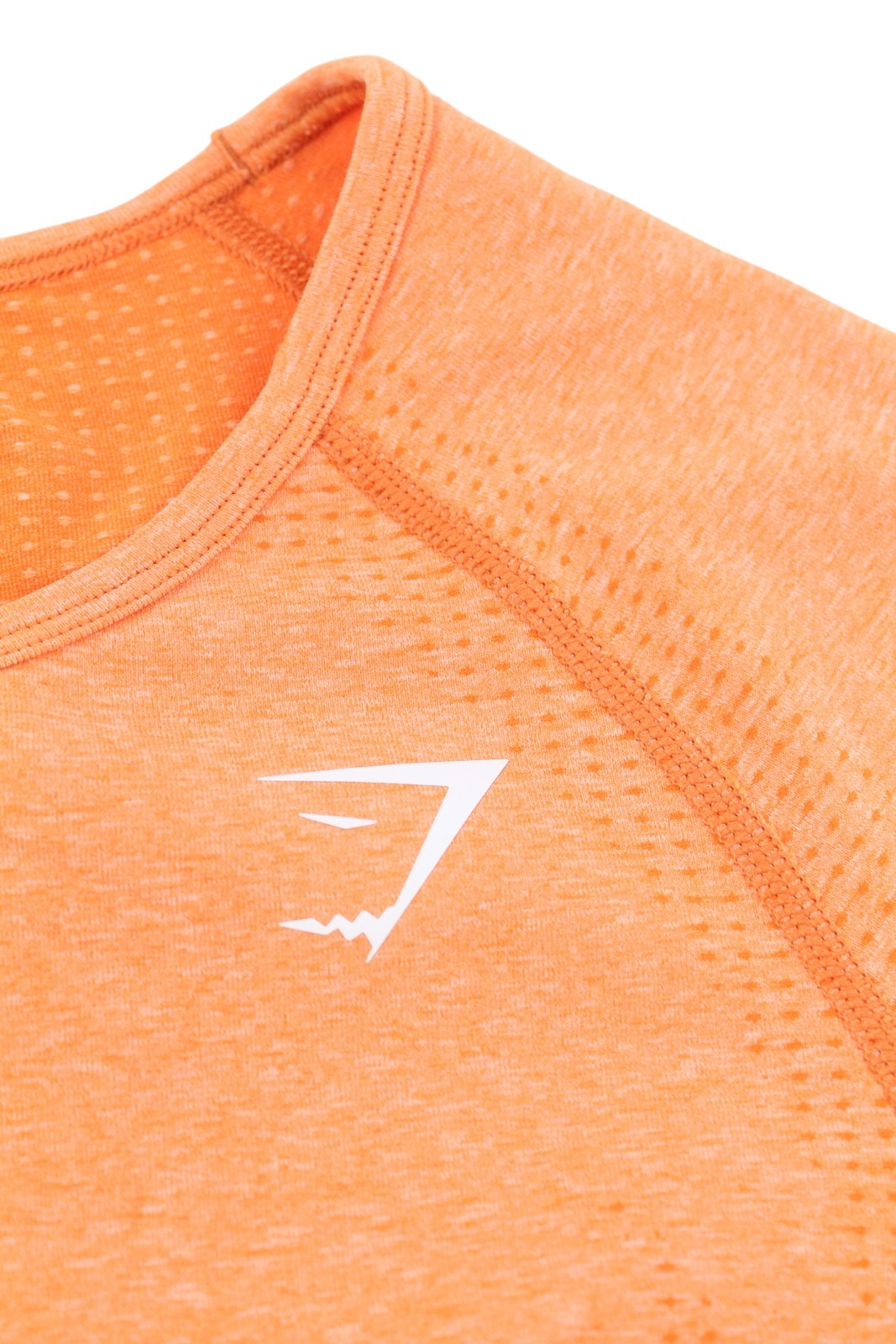 GYMSHARK Vital Women T-Shirt L Long Sleeve Cropped Thumb Holes Seamless Orange