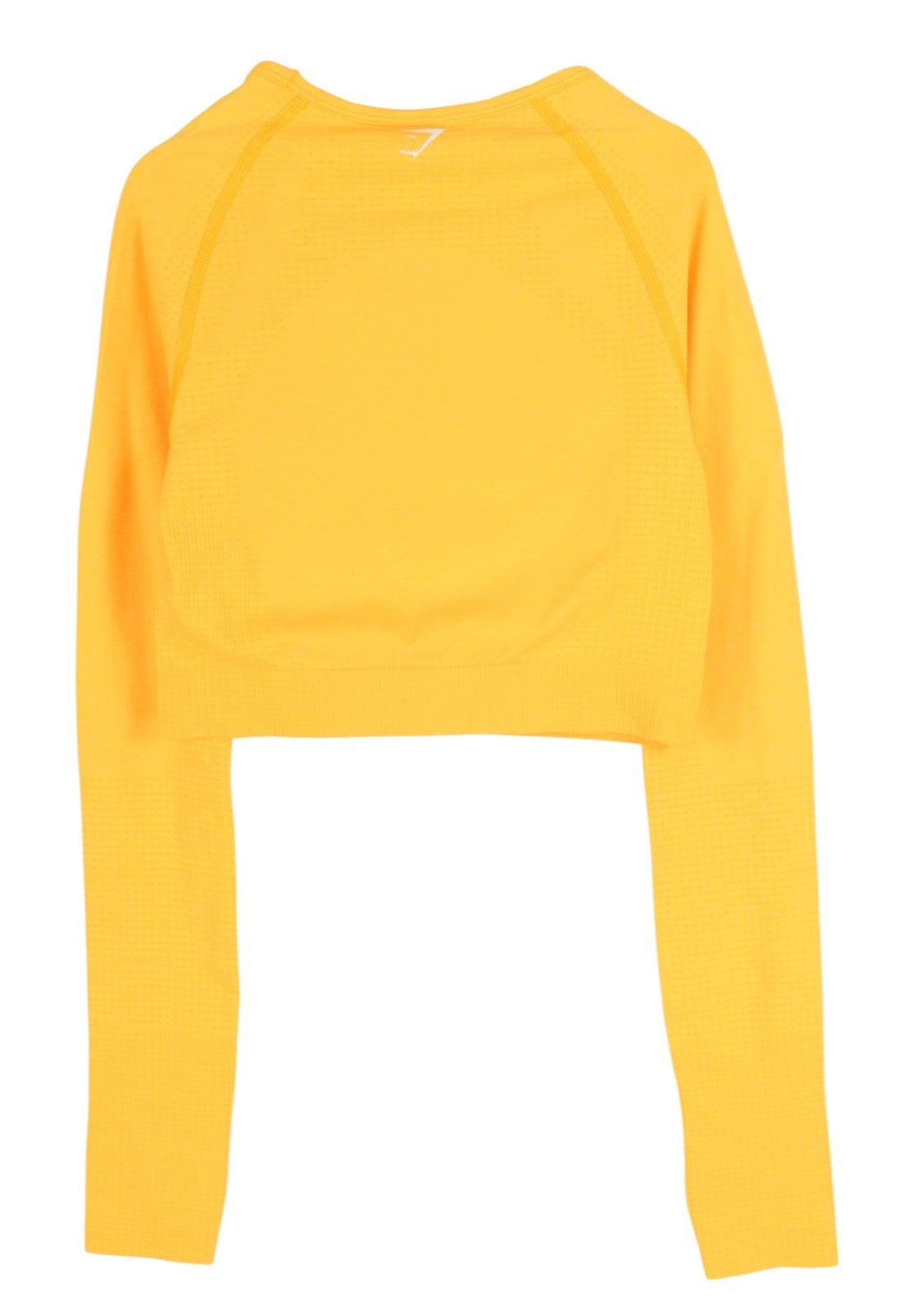 GYMSHARK Vital Women T-Shirt S Long Sleeve Cropped Thumb Holes Seamless Yellow