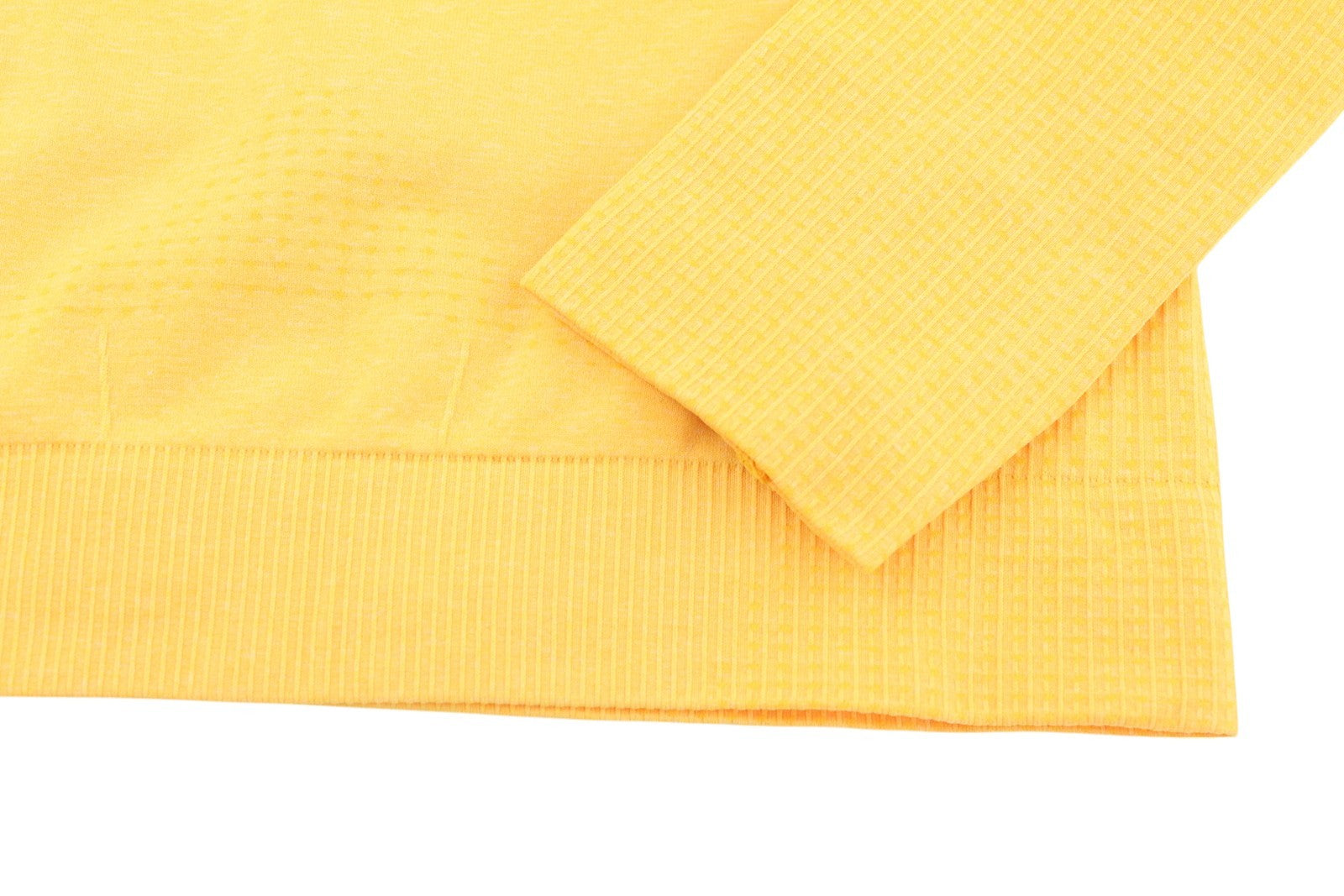 GYMSHARK Vital Women T-Shirt S Long Sleeve Cropped Thumb Holes Seamless Yellow