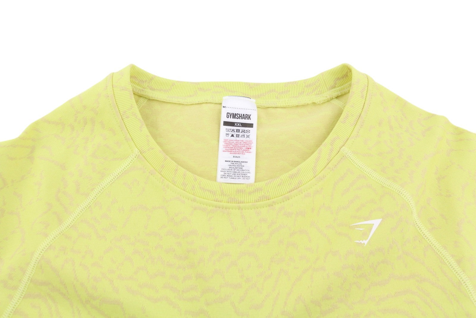 GYMSHARK B3A2S Women T-Shirt 2XL Short Sleeve Seamless Animal Print Stretch