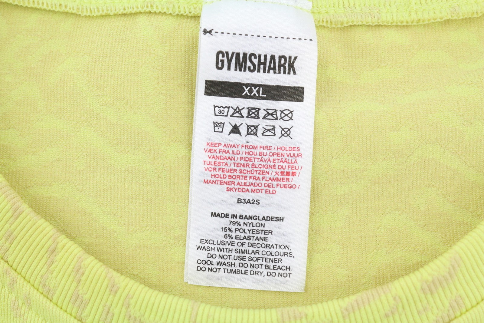 GYMSHARK B3A2S Women T-Shirt 2XL Short Sleeve Seamless Animal Print Stretch