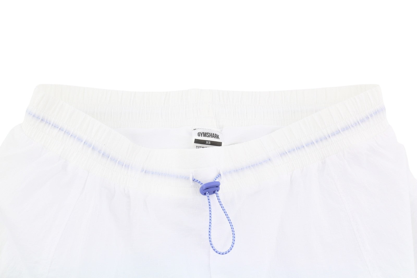 GYMSHARK Pulse Women Shorts XS White 2in1 Shaped Back Mid Rise Adjustable Waist