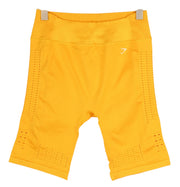 GYMSHARK Glow Women Shorts XL Yellow Seamless Stretch High Waist Cut-Out Details