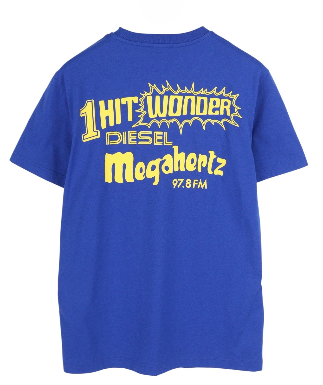 DIESEL T-Diegor-E7 Men T-Shirt L Blue Short Sleeved Crew Neck Logo Print Tricot