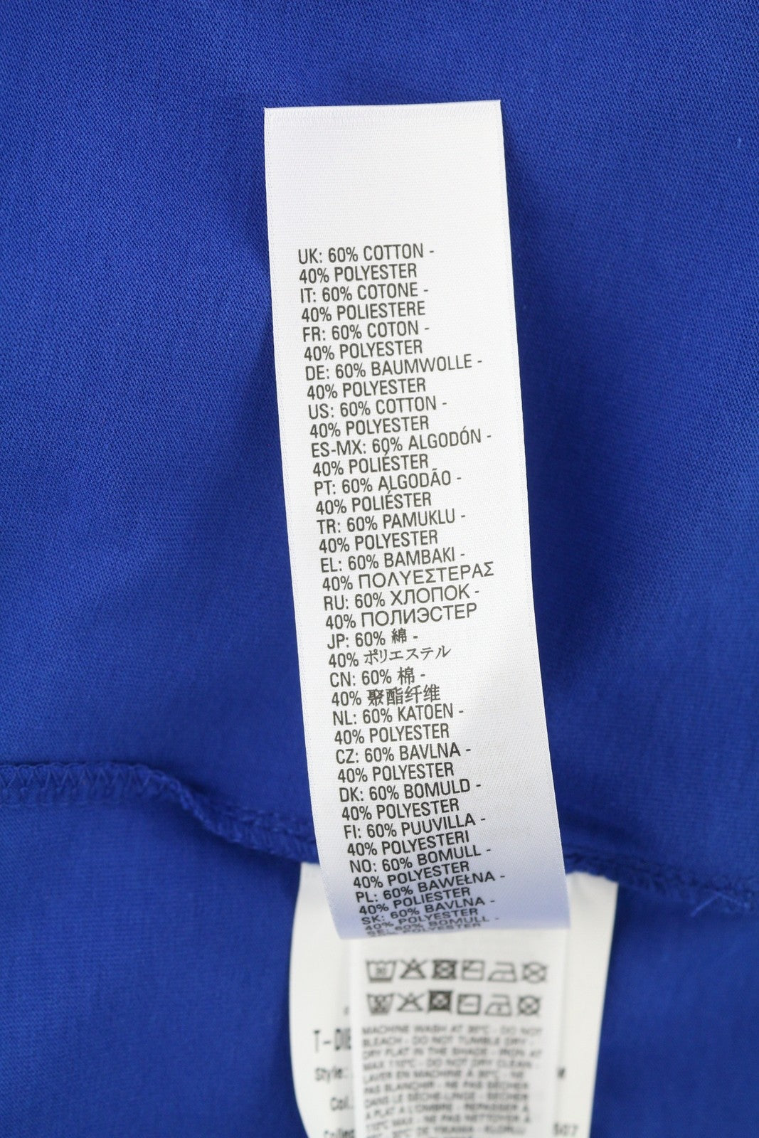 DIESEL T-Diegor-E7 Men T-Shirt L Blue Short Sleeved Crew Neck Logo Print Tricot