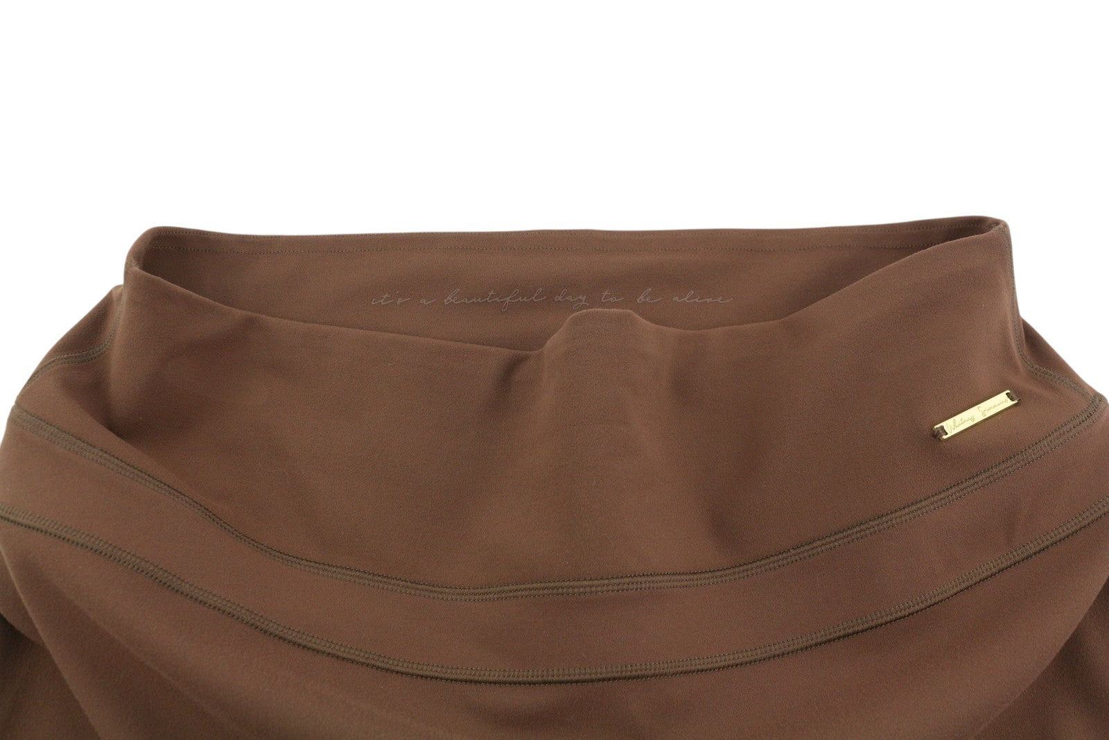 GYMSHARK Whitney Women Shorts XL Brown Cycling High Waist Stretch Sports Logo