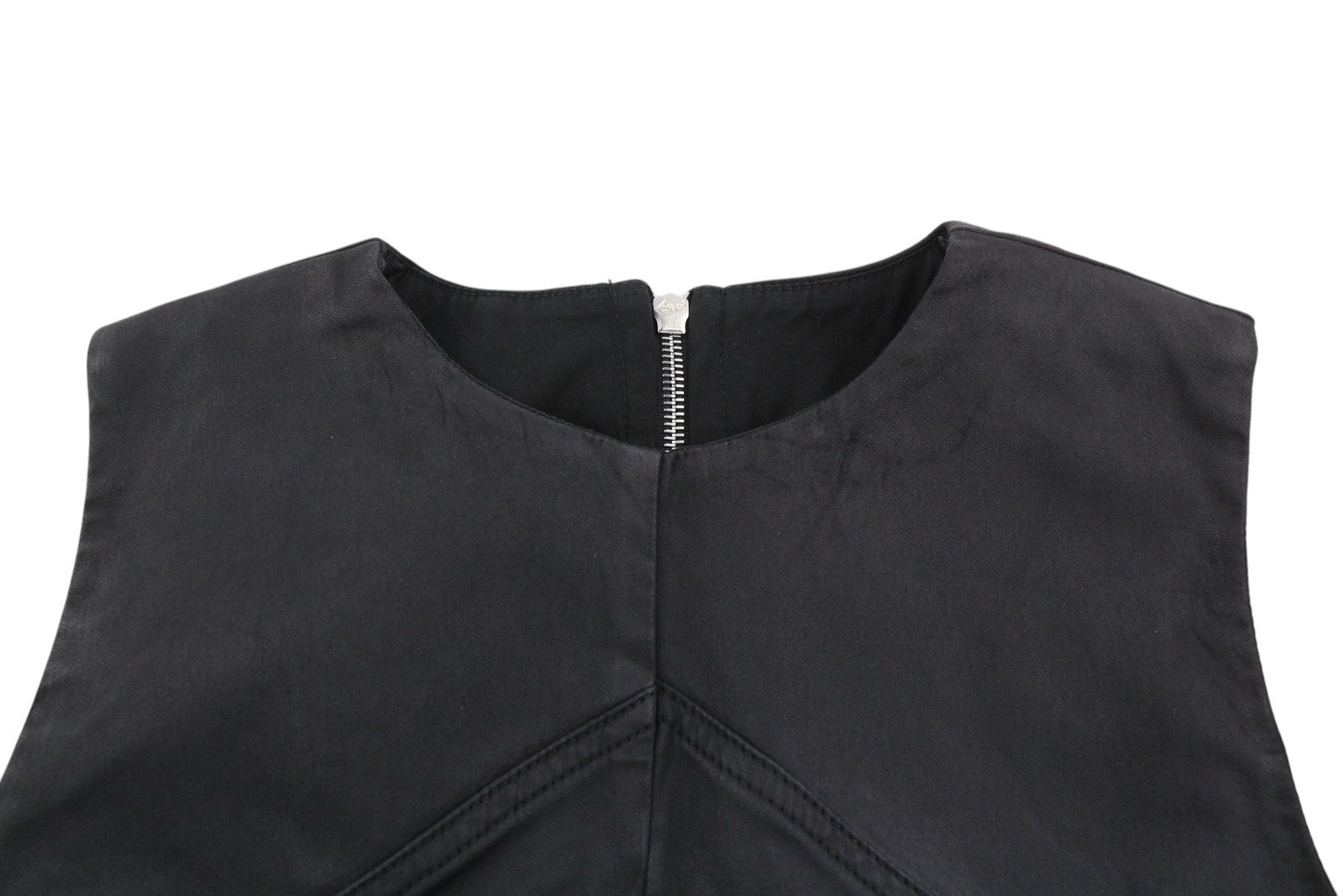 DIESEL D-Floor-SP-NE Women Dress M Sleeveless Full Zip Coated Crew Mini RRP€325