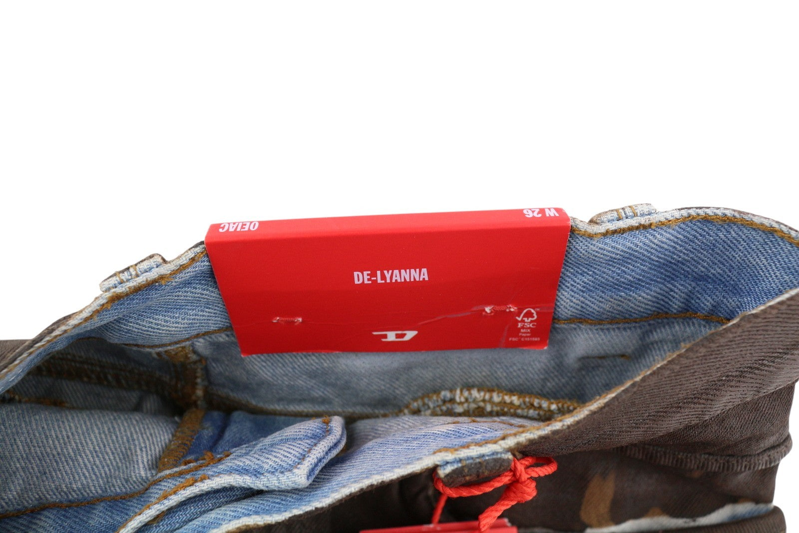 DIESEL De-Lyanna 0EIAC Women Skirt W26 Brown Coated Shiny Denim Zip Mini RRP€295